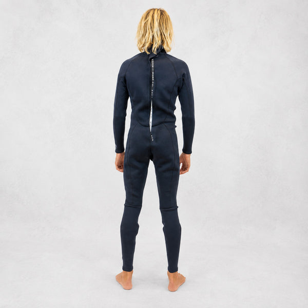 Union 3/2mm Flatlock Backzip Mens Full Wetsuit - Black