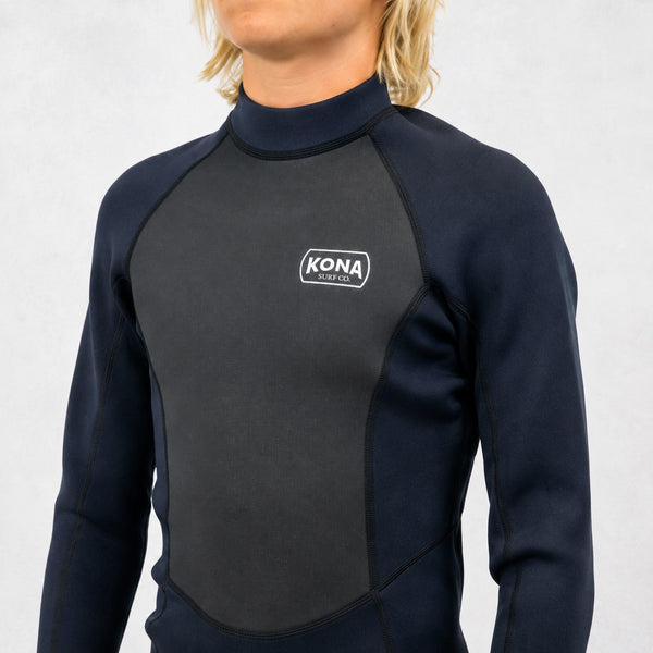 Union 3/2mm Flatlock Backzip Mens Full Wetsuit - Black