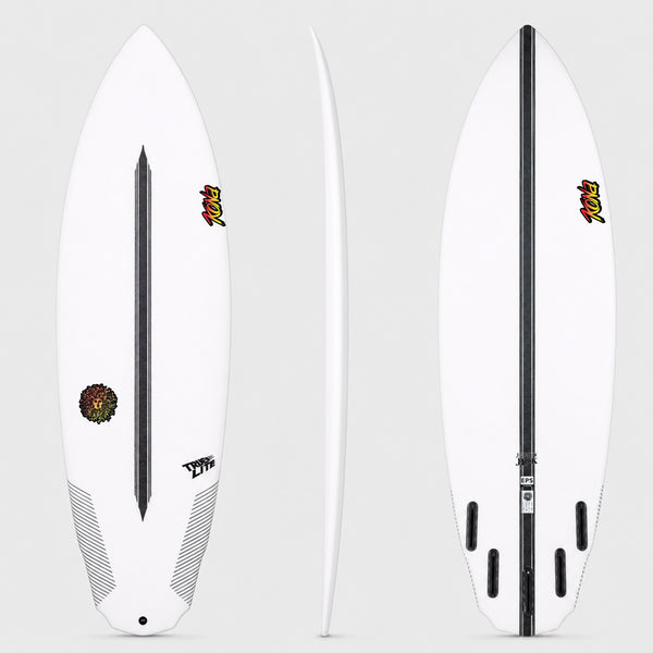 Jersey Jack EPS Truelite Series Surfboard - Clear/Red