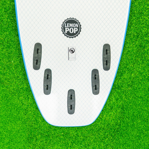 KO'A Lemon Pop 5ft 10in Small Wave - Soft Top Foam Surfboard - Includes Leash and Fins - Lt. Blue