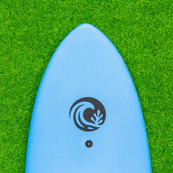 KO'A Lemon Pop 5ft 10in Small Wave - Soft Top Foam Surfboard - Includes Leash and Fins - Lt. Blue