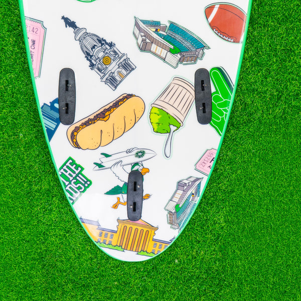 Zephyr - Soft Top Foam Surfboard - Includes Leash and Fins