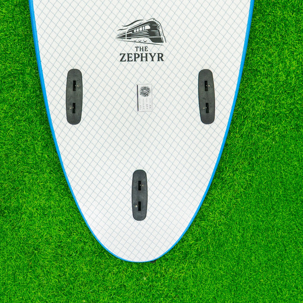 Zephyr - Soft Top Foam Surfboard - Includes Leash and Fins