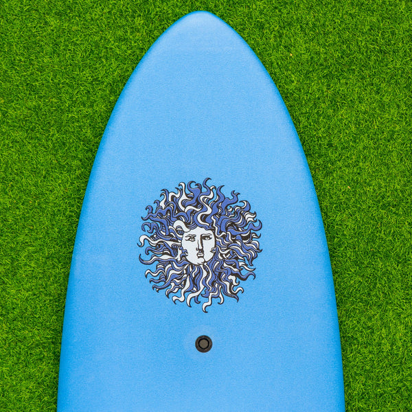 Zephyr - Soft Top Foam Surfboard - Includes Leash and Fins