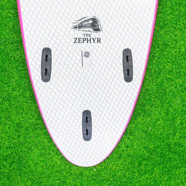 Zephyr - Soft Top Foam Surfboard - Includes Leash and Fins