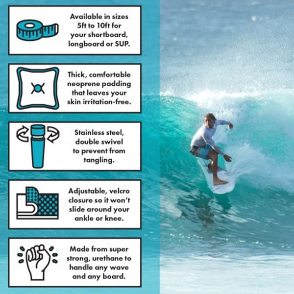 Premium All Day Knee Surfboard Leash