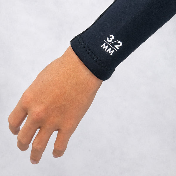 Union 3/2mm Flatlock Backzip Youth Full Wetsuit - Black