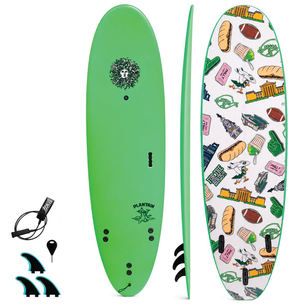 Plantain - Soft Top Foam Surfboard - Includes Leash and Fins - For the Birds