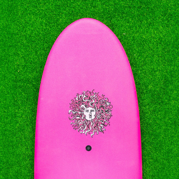 Plantain - Soft Top Foam Surfboard - Includes Leash and Fins - Pink
