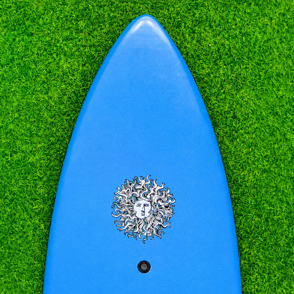 High Performance - Soft Top Foam Surfboard - Includes Leash and Fins - Lt. Blue