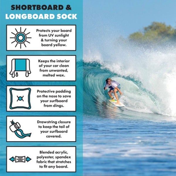 Stretch Surfboard and SUP Board Sock - Charcoal-Round