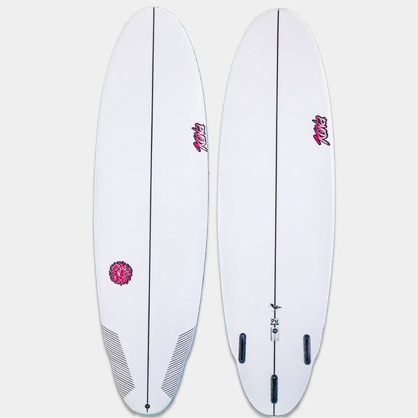 Oyster Catcher PU Series Surfboard - Clear/Pink