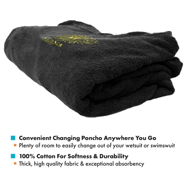 Changing Towel Surf Poncho - Black