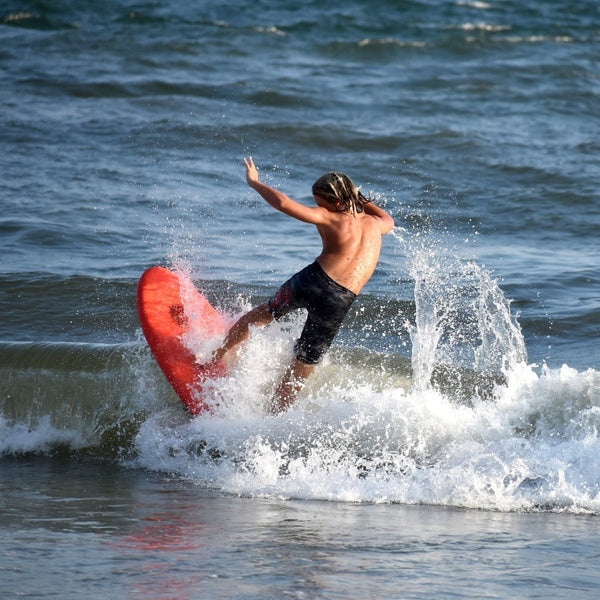 4-4 4ft 4in Bodyboard - Soft Top Short Foam Surfboard for Beginners and Kids - Includes Leash and Fins - Aqua
