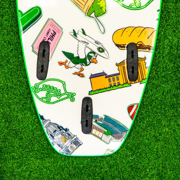 4-4 4ft 4in Bodyboard - Soft Top Short Foam Surfboard for Beginners and Kids - Includes Leash and Fins - For the Birds