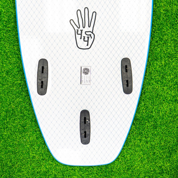 4-4 4ft 4in Bodyboard - Soft Top Short Foam Surfboard for Beginners and Kids - Includes Leash and Fins