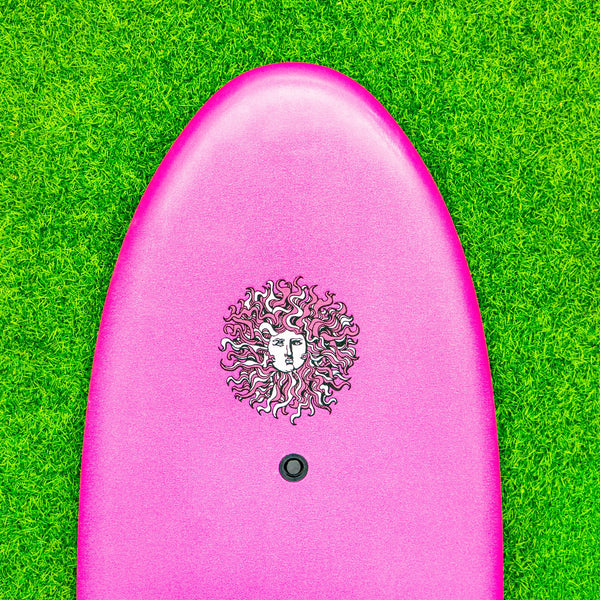 4-4 4ft 4in Bodyboard - Soft Top Short Foam Surfboard for Beginners and Kids - Includes Leash and Fins - Pink