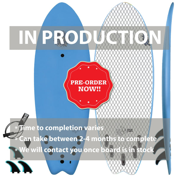 5-5 Soft Top Short Foam Surfboard for Beginners and Kids - Includes Leash + Fins