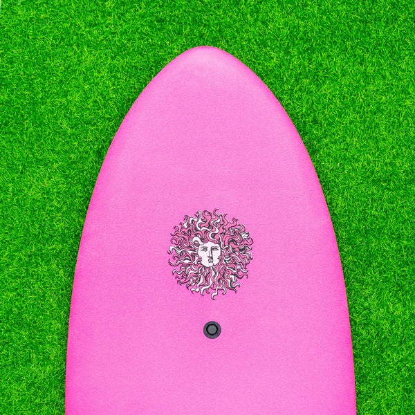 5-5 5ft 5in Fish - Soft Top Short Foam Surfboard for Beginners and Kids - Includes Leash and Fins - Pink