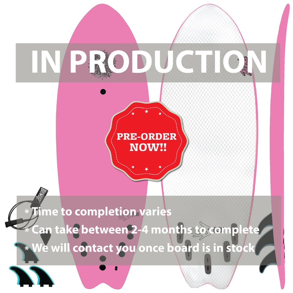 5-5 Soft Top Short Foam Surfboard for Beginners and Kids - Includes Leash + Fins