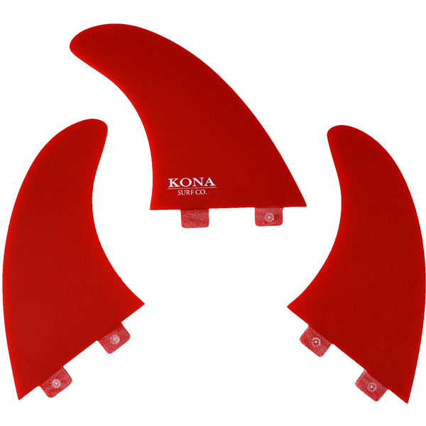 Two Tab (3 Fin) Shortboard Fins - Fiberglass Red