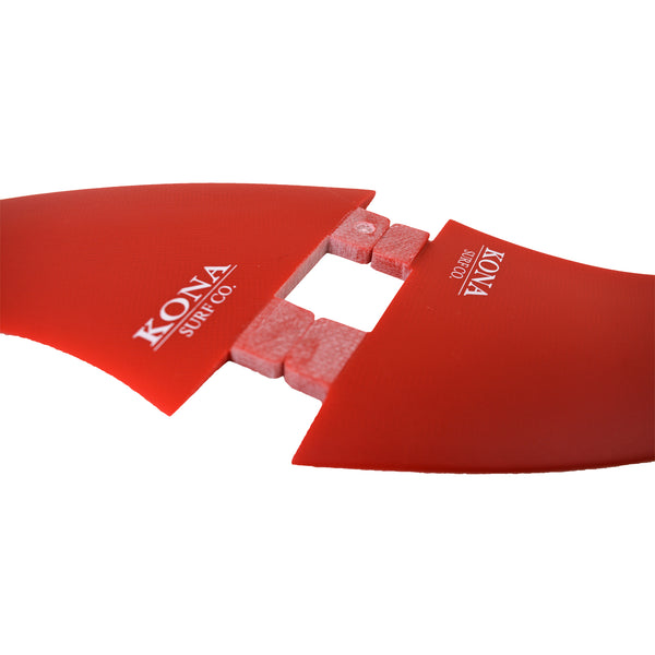 Two Tab (3 Fin) Shortboard Fins - Fiberglass Red