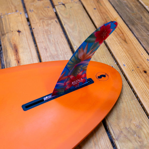 Classic Single Longboard Fins - Blue Floral