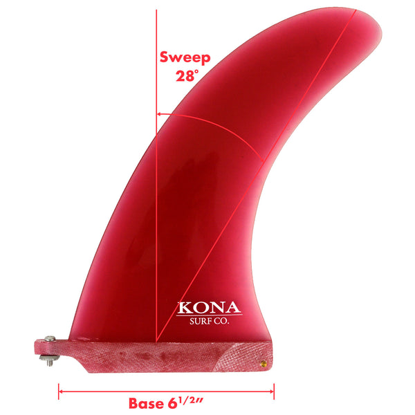 Classic Single Longboard Fins - Fiberglass Red