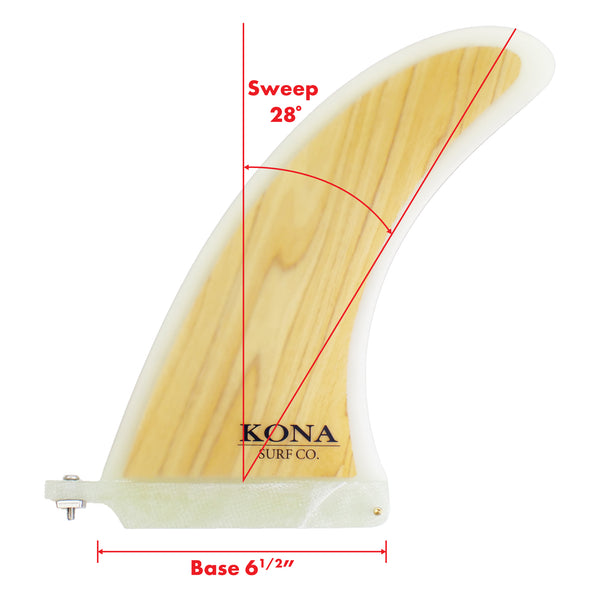 Classic Single Longboard Fins - Wood Veneer