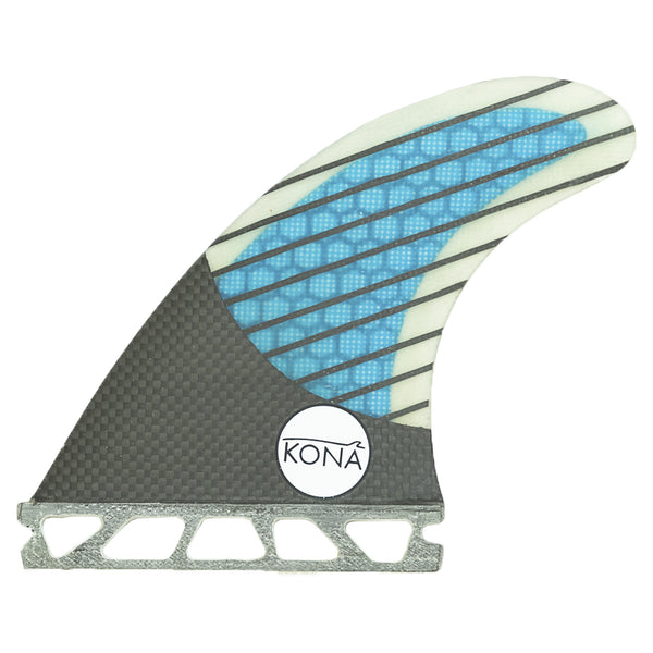 Single Tab (5 Fin) Shortboard Fins - Carbon Lines/Blue Comb