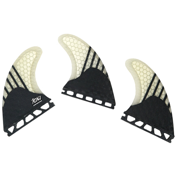 Single Tab (5 Fin) Shortboard Fins - Carbon Lines/White Comb
