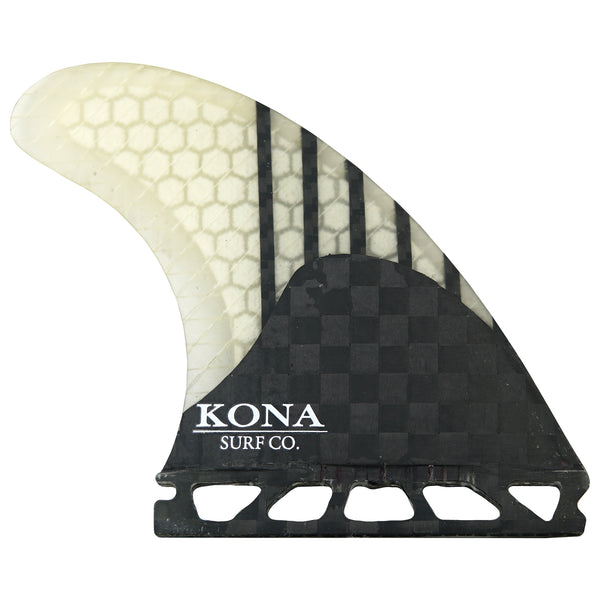 Single Tab (5 Fin) Shortboard Fins - Carbon Lines/White Comb