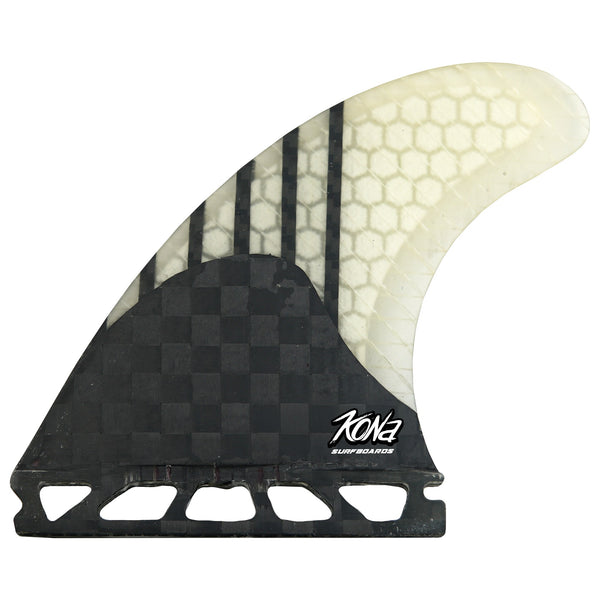 Single Tab (5 Fin) Shortboard Fins - Carbon Lines/White Comb