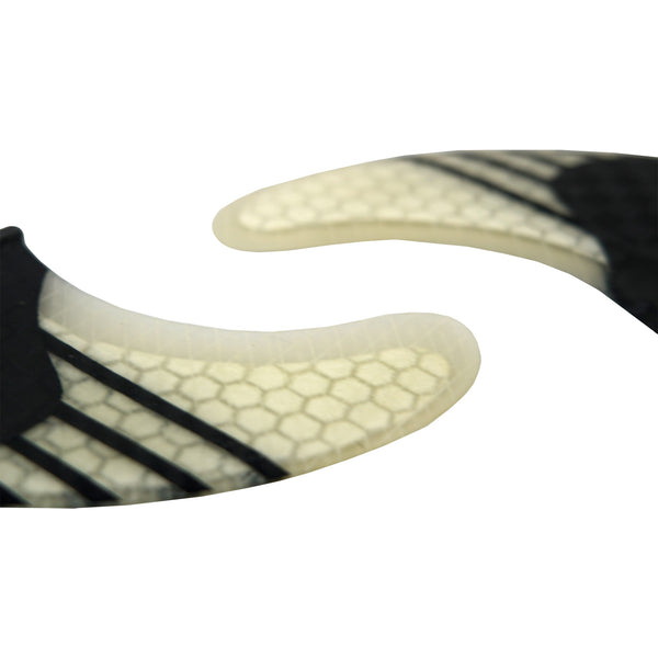 Single Tab (5 Fin) Shortboard Fins - Carbon Lines/White Comb