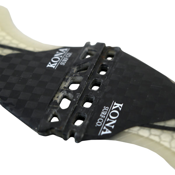 Single Tab (5 Fin) Shortboard Fins - Carbon Lines/White Comb