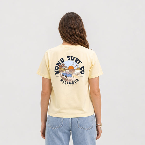 Road to the Beach Womens Midlength T-Shirt - Buttermilk