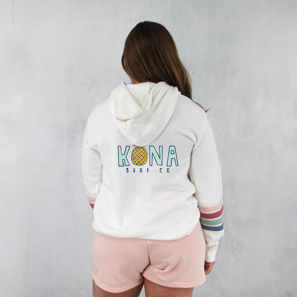 Livin Aloha 2 Womens Zip Hoodie - Ivory