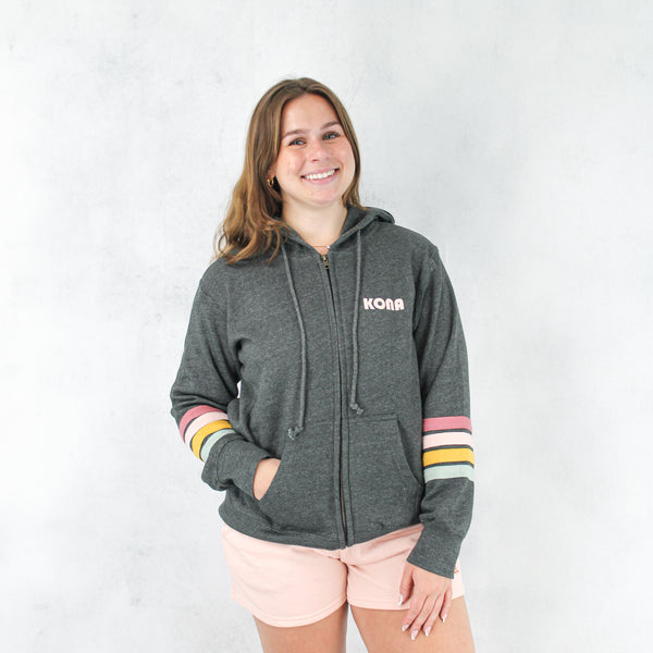 Luna Stripe Womens Zip Hoodie