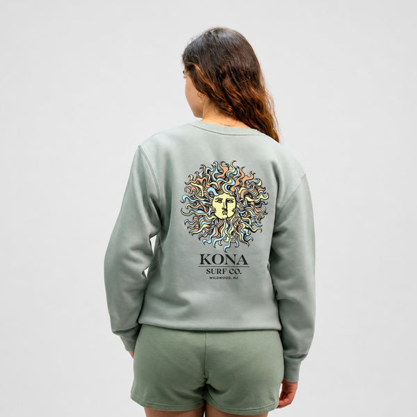 Original Sun Womens Crew Sweatshirt - Pigment Sage/Summer