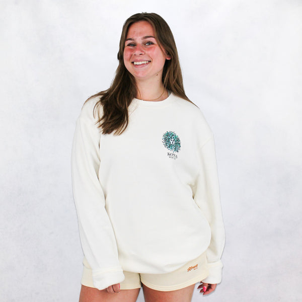 Original Sun Womens Crew Sweatshirt - White/Ocean