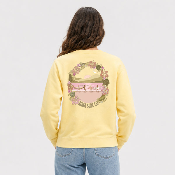 Reef Walk Womens Crew Sweatshirt - Pigment Yellow