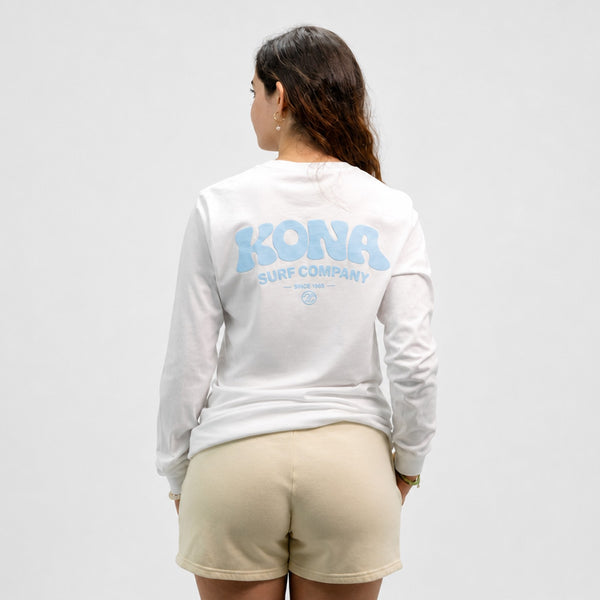Bubble Puff Womens Long Sleeve Shirt - White