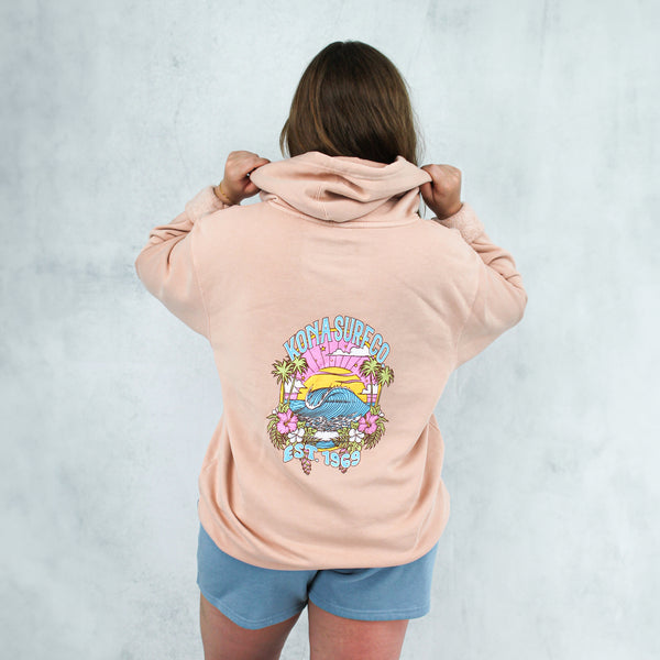 Sunset Wave Womens Pullover Hoodie