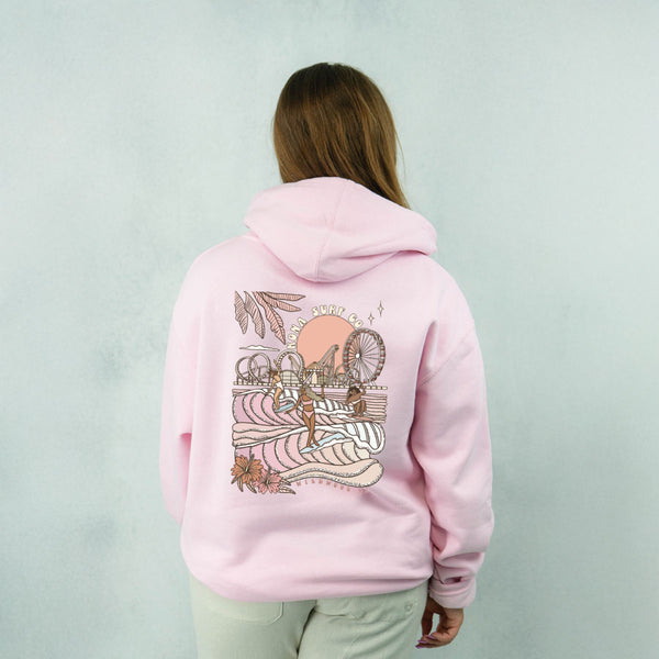 Summer Sunrise Womens Pullover Hoodie - Light Pink