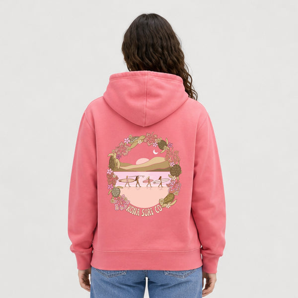 Reef Walk Womens Pullover Hoodie - Pigment Pink