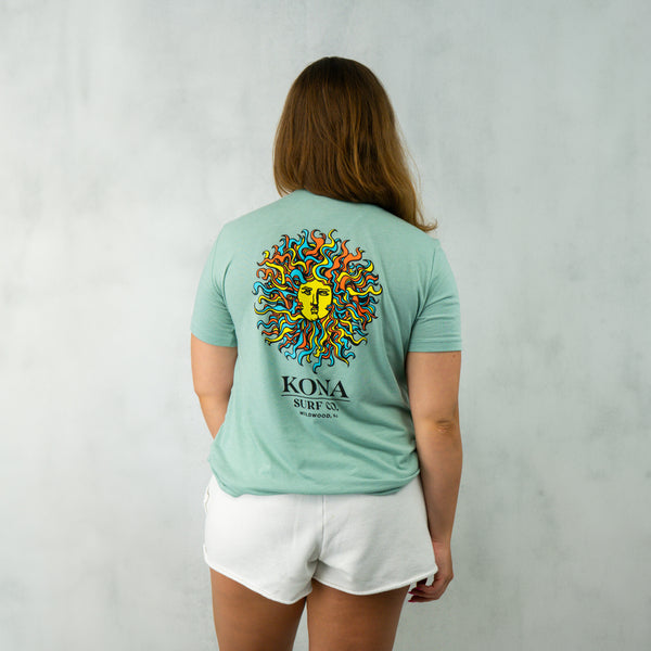Original Sun Womens T-Shirt - Dusty Blue Triblend/Summer