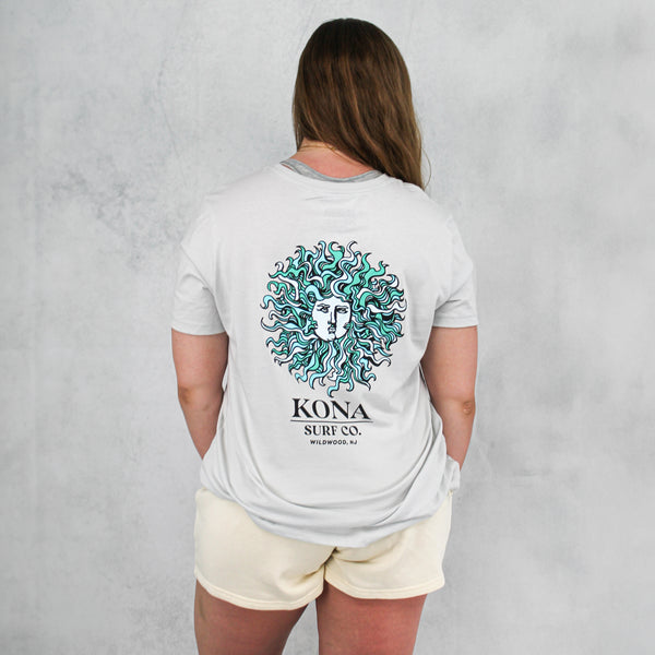 Original Sun Womens T-Shirt - Silver/Ocean