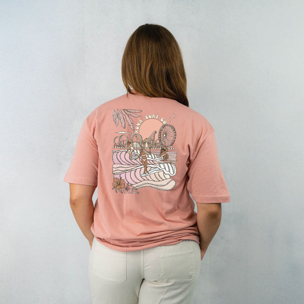 Summer Sunrise Womens T-Shirt - Desert Pink