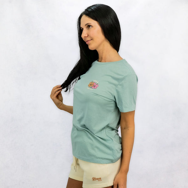 Summer Sunrise Womens T-Shirt - Dusty Blue Triblend