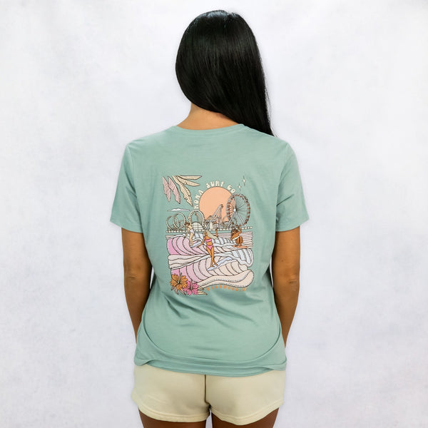 Summer Sunrise Womens T-Shirt - Dusty Blue Triblend